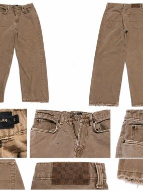 Vans Men's Tan Relaxed Jeans with Raw Hem
